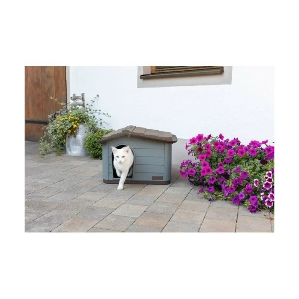Maison pour chat - kerbl - paola eco xl - 75 x 59 x 55 cm - intérieur/extérieur